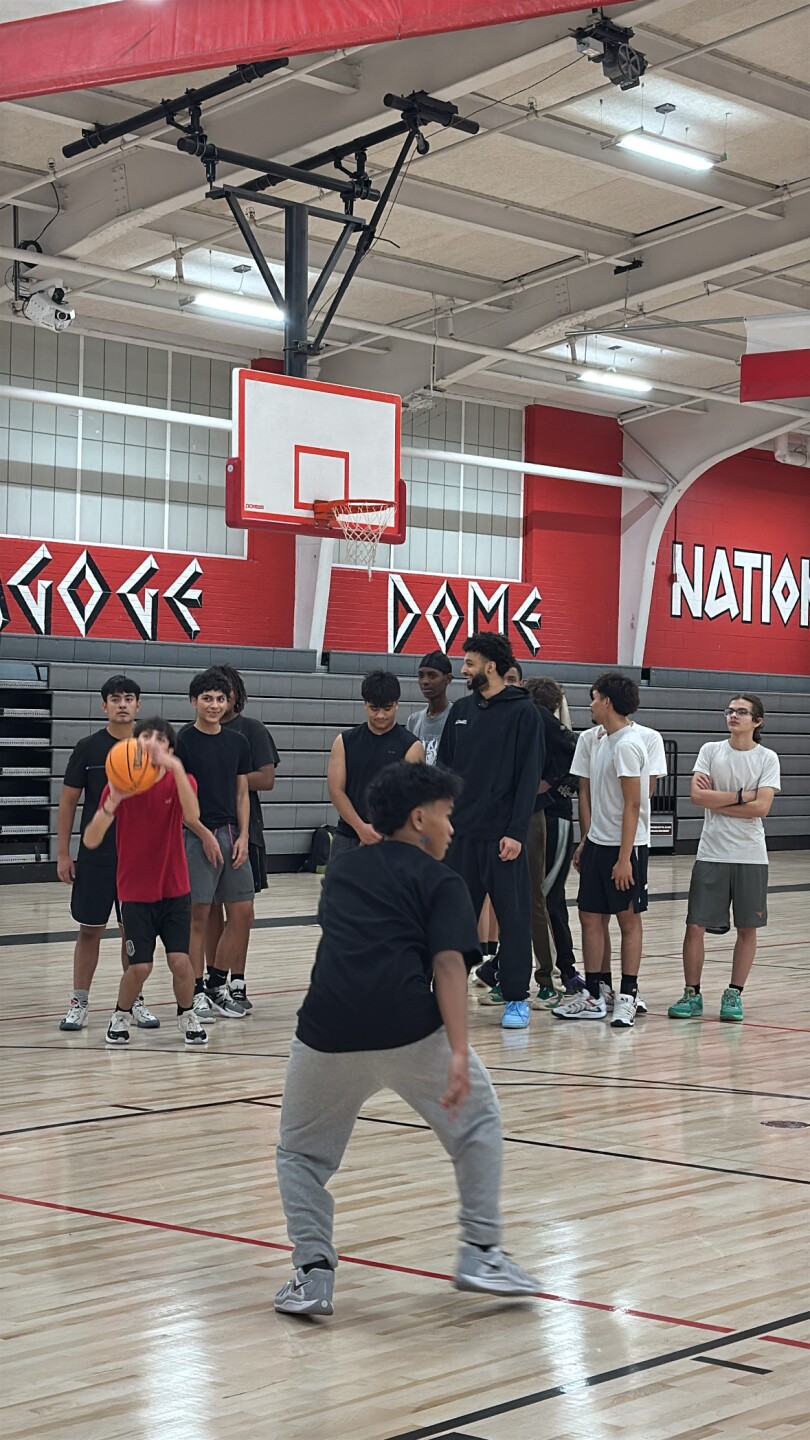 Jamal Murray surprises Aurora West College Preparatory Academy basketball teams 1-6-25