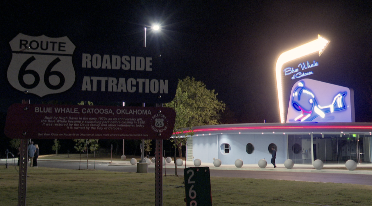Blue Whale of Catoosa 2026 Route 66 nighttime