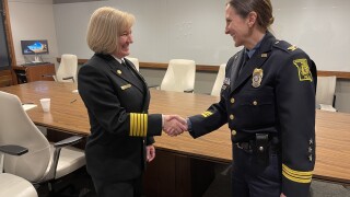 New Chief of Police Stacey Graves with KCFD Donna Lake