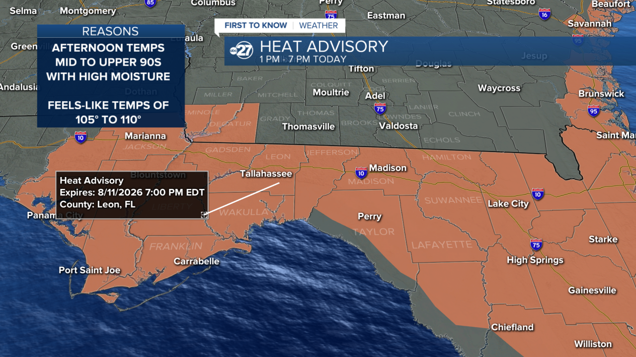 Heat advisory 8-11-2026