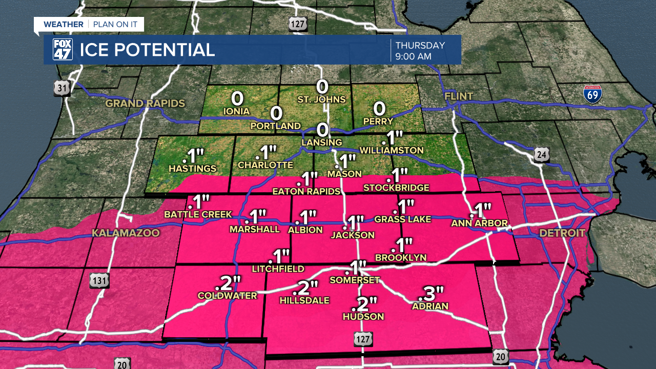 Ice Accumulation Possible in time for Thursday Morning Commute