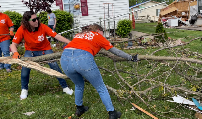 Portage Volunteer tornado cleanup