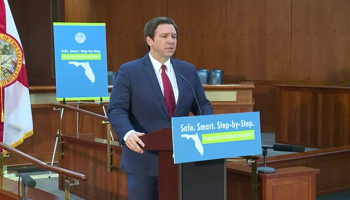 Gov. Ron DeSantis announces his plan for Florida to reopen, April 29, 2020