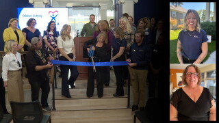 People gathered for the ribbon-cutting ceremony celebrating the opening of CASA of East Central Wisconsin’s new Sheboygan County office
