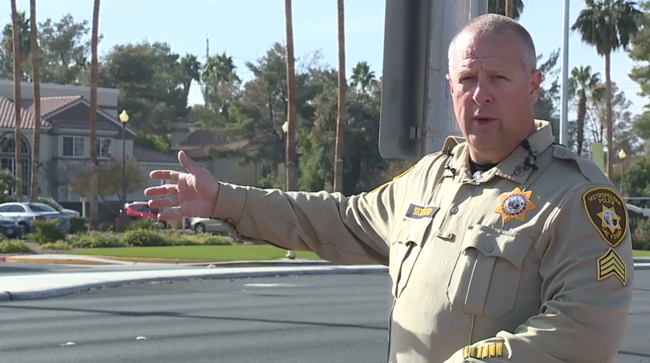 Las Vegas police demonstrate crosswalk safety laws after recent pedestrian fatality