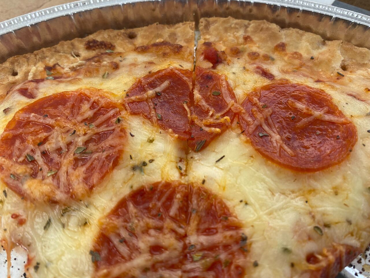 Pizza vending machine closeup