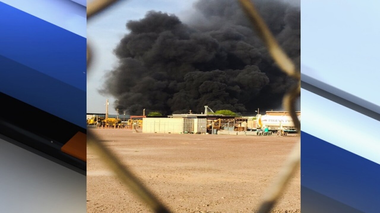 PHOTOS: Fire burns at PHX recycling plant