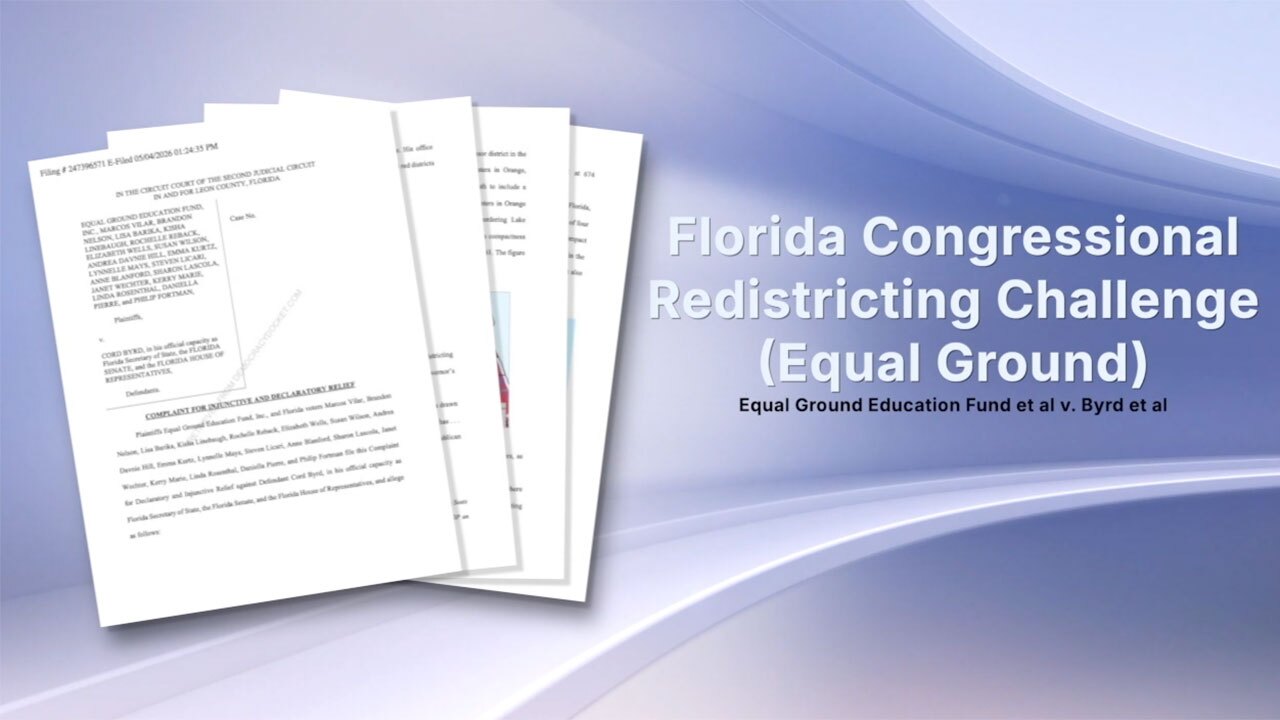 Florida's new congressional map was signed into law on May 4, 2026, and then sued within hours by the group Equal Ground Florida.
