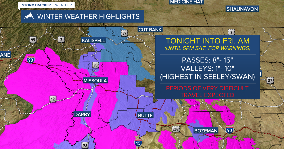Weather Forecast: Heavy mountain snow and a valley rain/snow mix moving ...