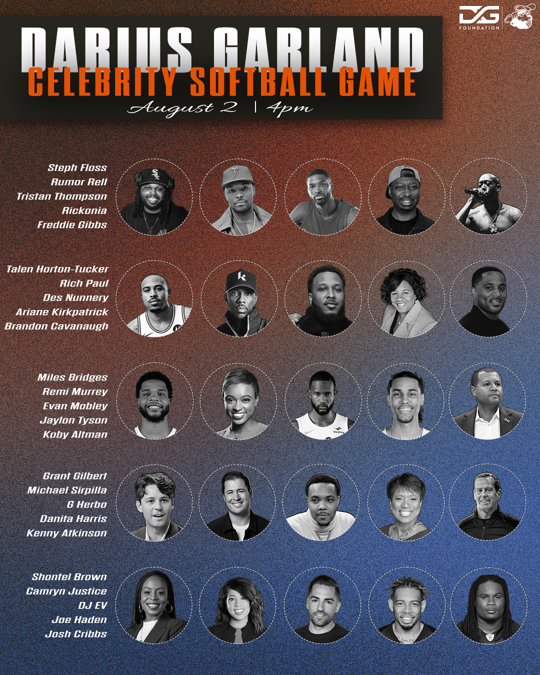 2025 Darius Garland Celebrity Softball Game Roster.png