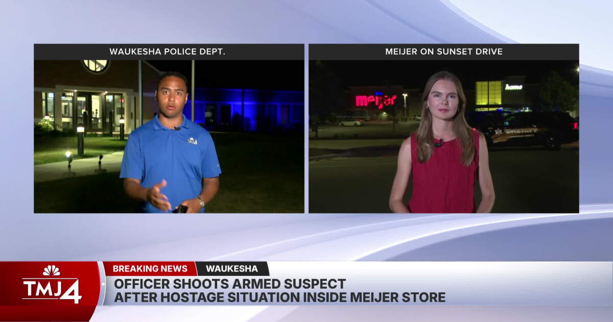 Coverage image for: Large police presence at Waukesha Meijer store following officer-involved shooting