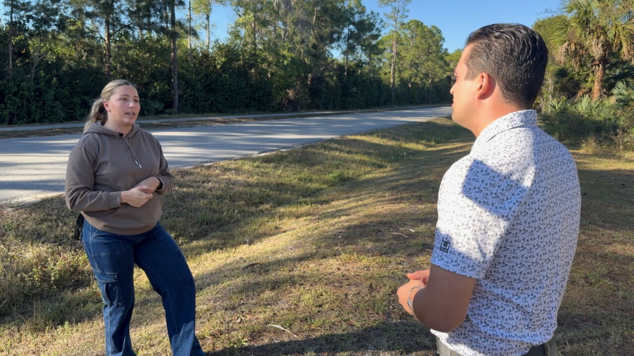 WPTV's Michael Hoffman speaks with a concerned resident about speeding on her road
