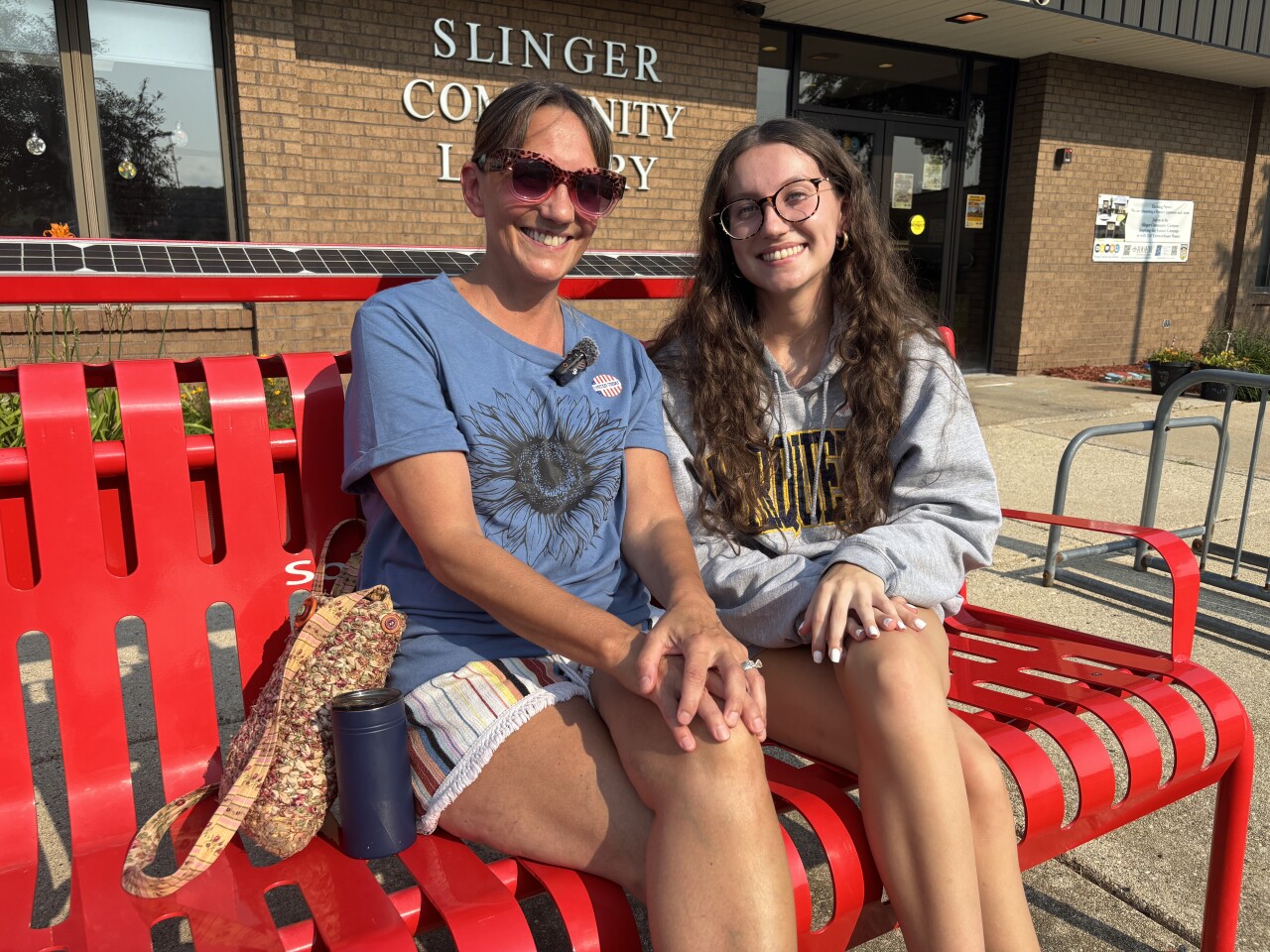 Misti Swanson-Dobberstein and Raina Dobberstein are voters in Slinger