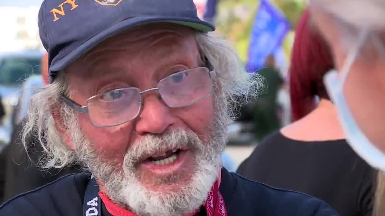 Donald Trump supporter explains why he didn't wear mask at rally on Southern Boulevard, Jan. 20, 2021