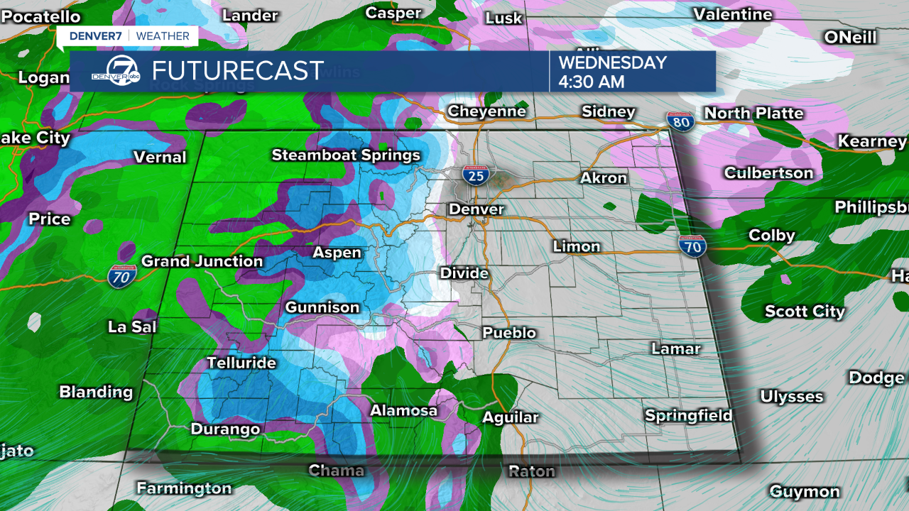 Wednesday best chances of precipation.