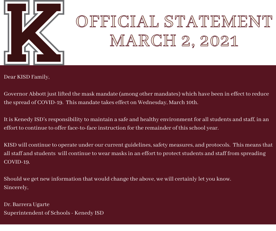Kenedy ISD response to mask mandate reversal.png