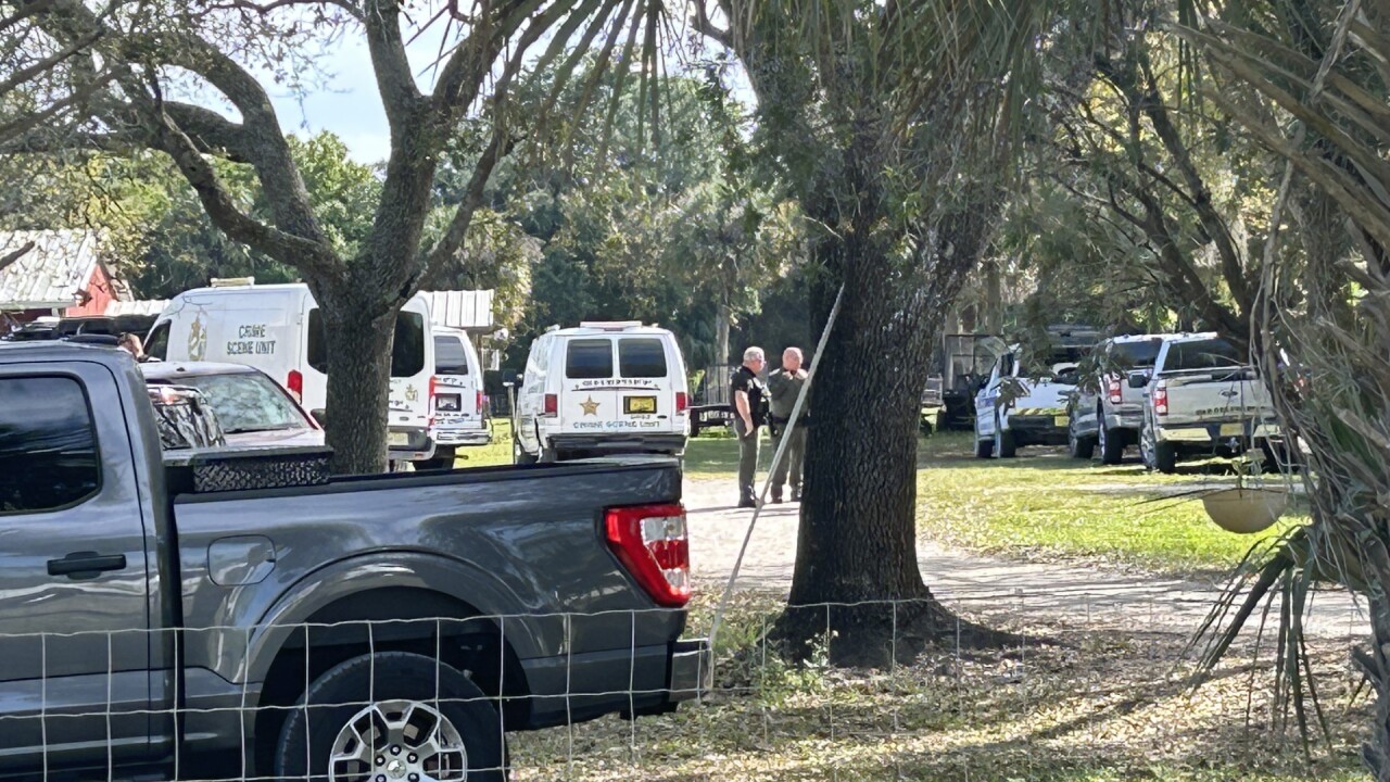Multiple law enforcement agencies respond to a property located at 200 Godwin Road, west of Fort Pierce, on Feb. 14, 2024