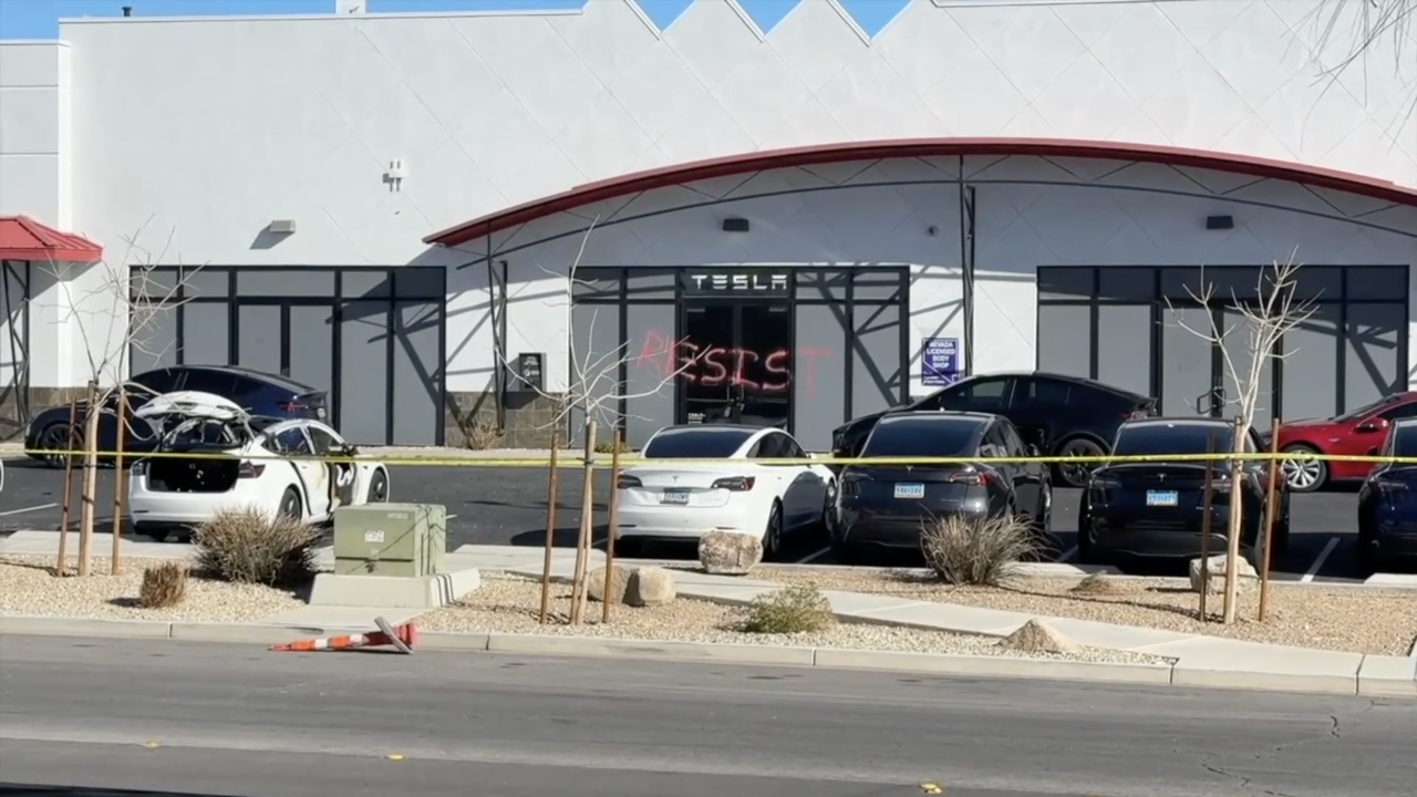 Tesla firebombing Las Vegas