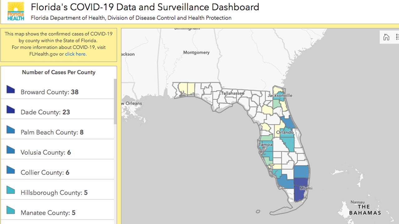 Florida launches new interactive coronavirus map