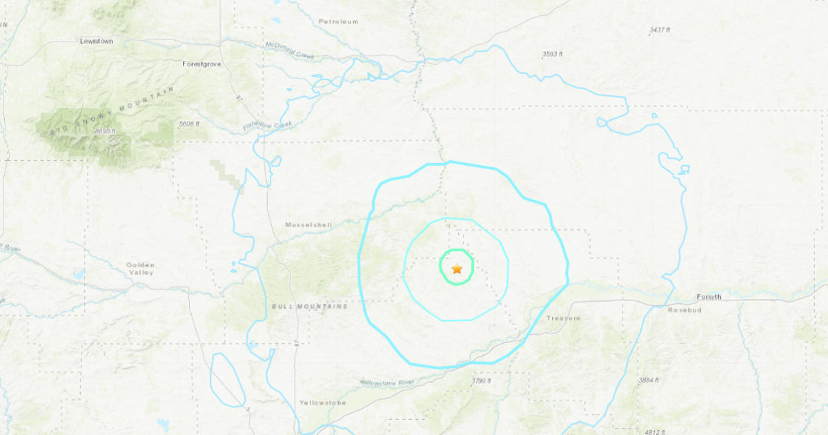 An earthquake reported Tuesday morning northeast of Billings