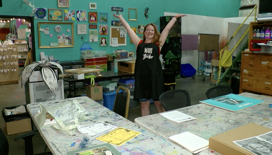 WAHI Founder Jessica Tumaino shows off the studio