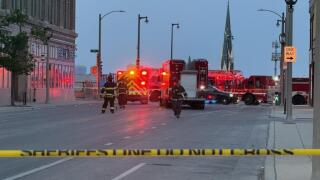 The scene of a rollover crash near 12th and Vliet in Milwaukee on Saturday, May 23, 2026.