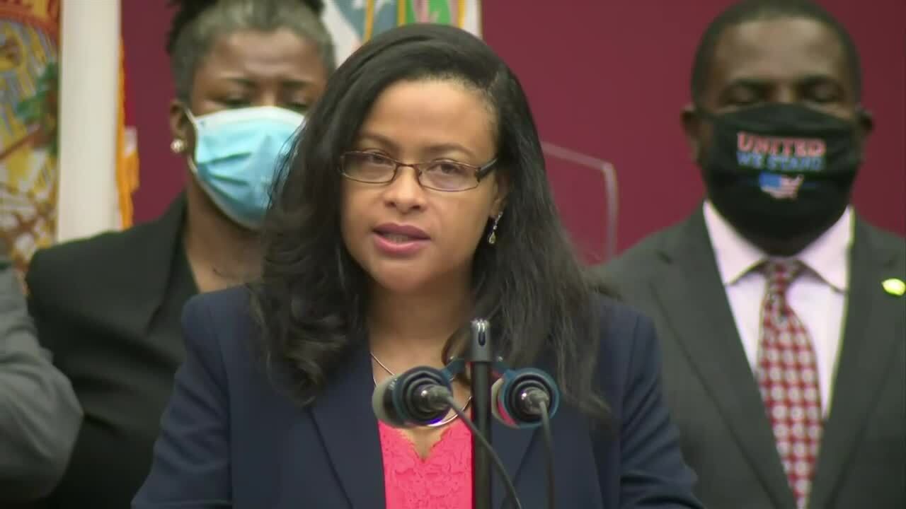 Judge Renatha Francis at Miramar news conference, Sept. 9, 2020