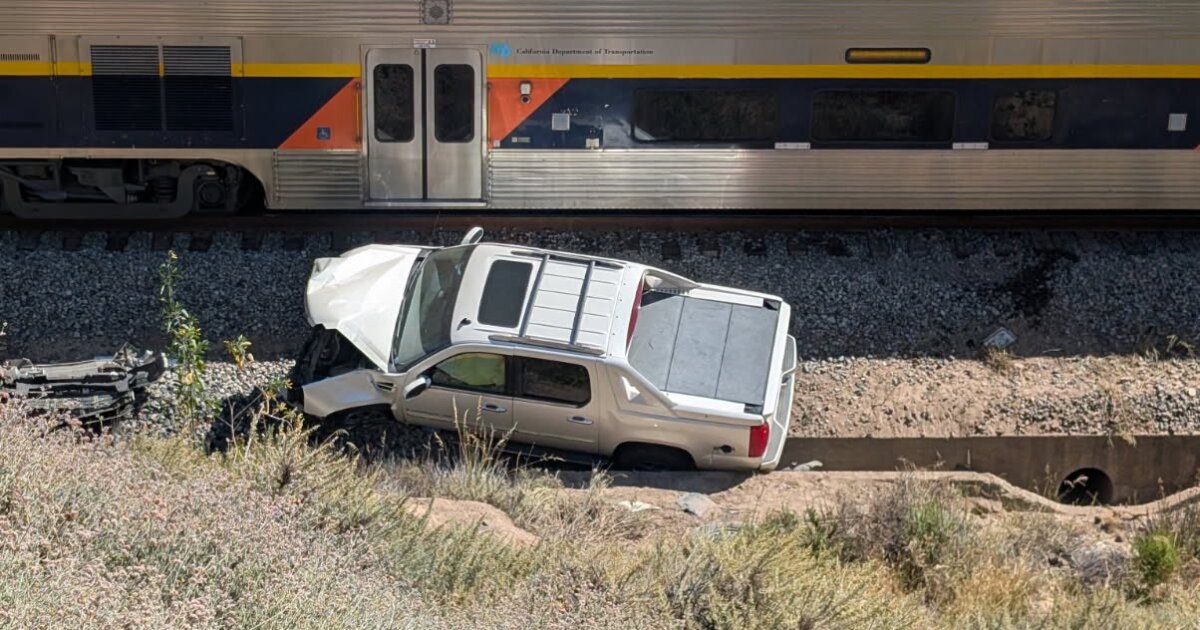 1 hospitalized after car and train collide near Goleta