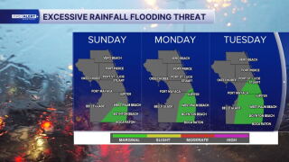 Localized flooding possible