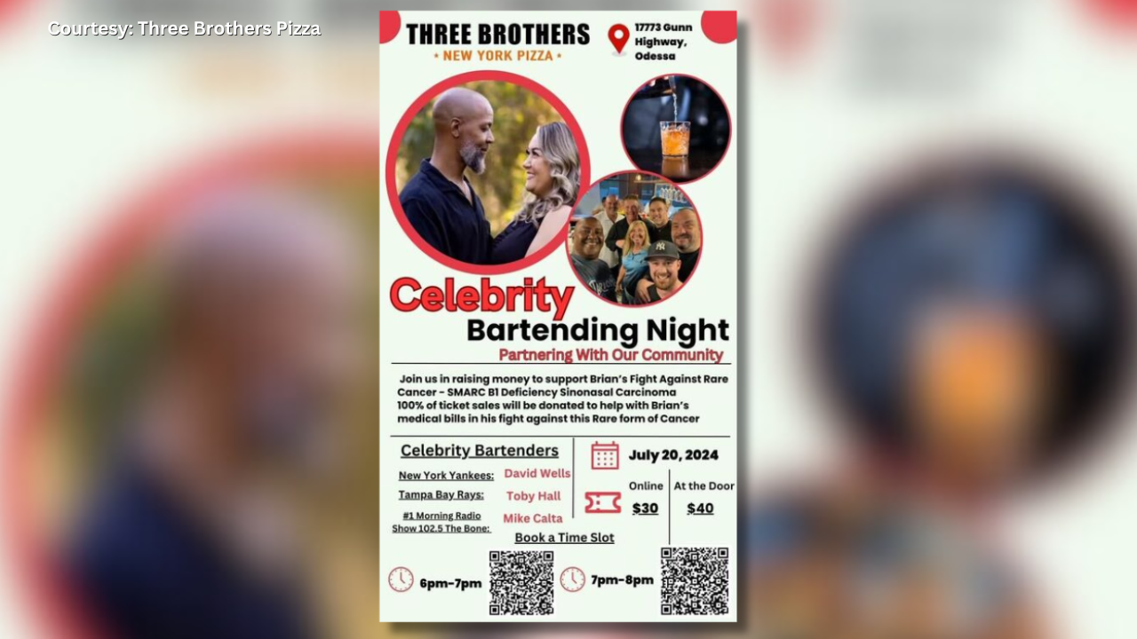 Three Brothers Pizza will host a Celebrity Bartending Night