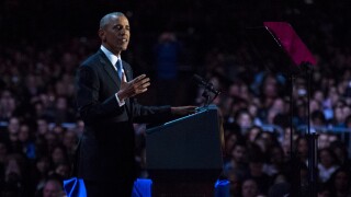 President Barack Obama delivers his farewell address in Chicago.