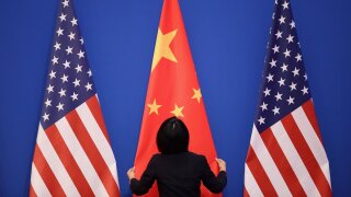 American and Chinese flags