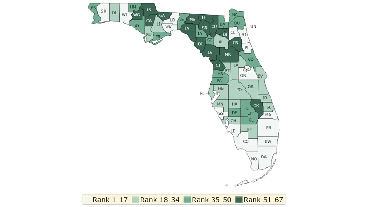 Tampa Bay area counties ranked among top 25 healthiest Tampa Bay area counties ranked among top 25 healthiest
