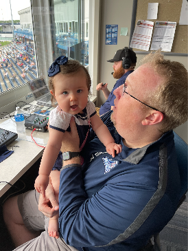 Hasty with his daughter