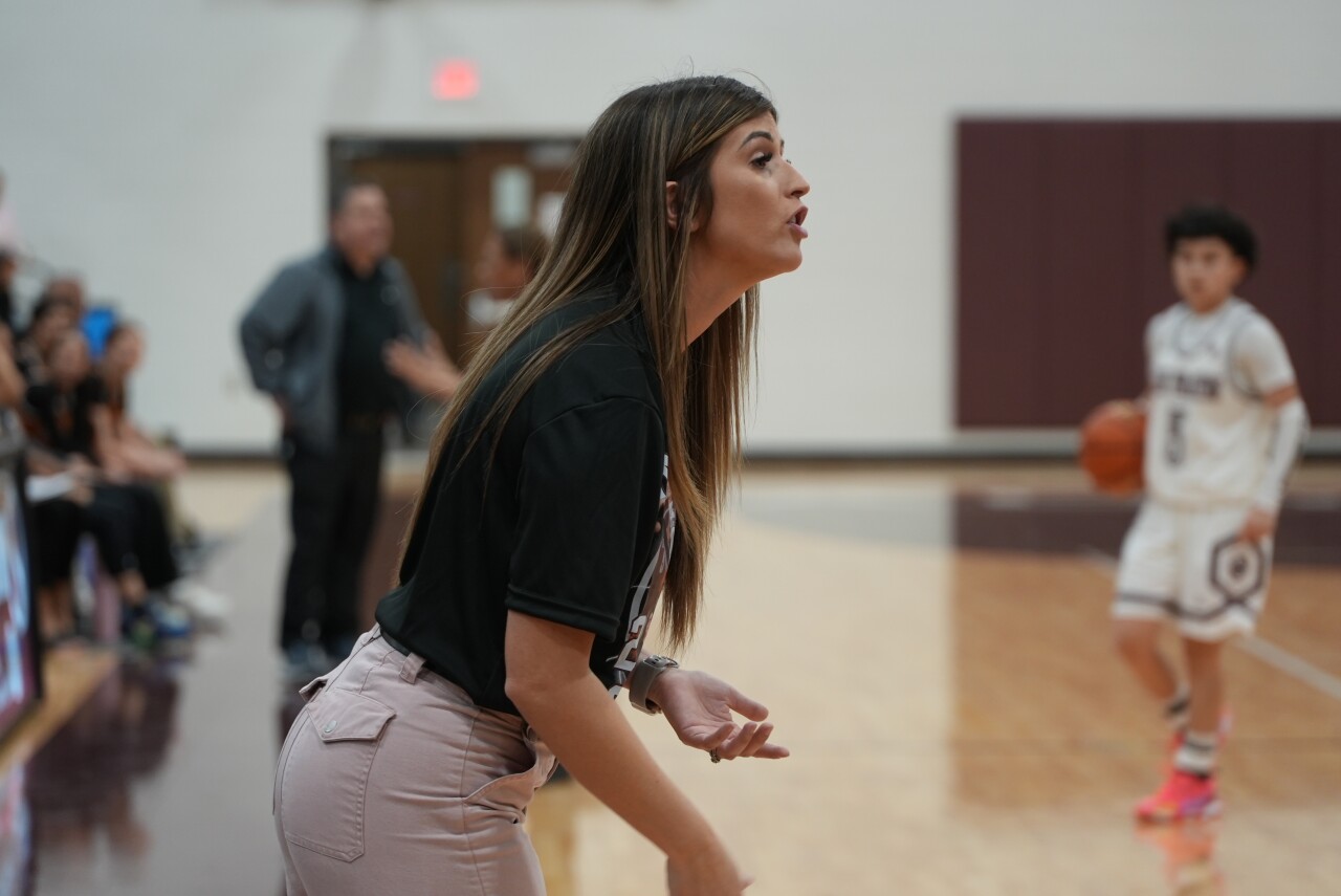 Sinton girls basketball head coach Ashley McHugh