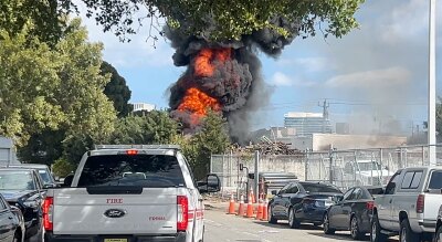 Recycling facility fire 