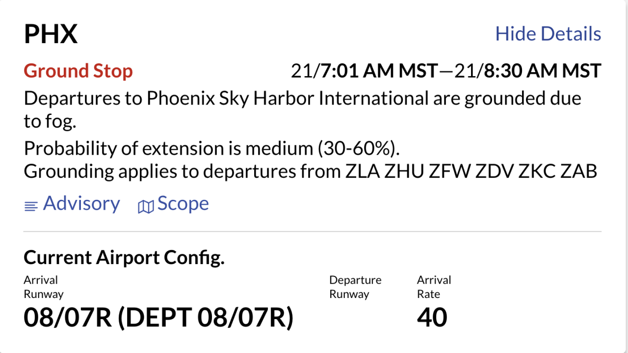 PHX ground stop