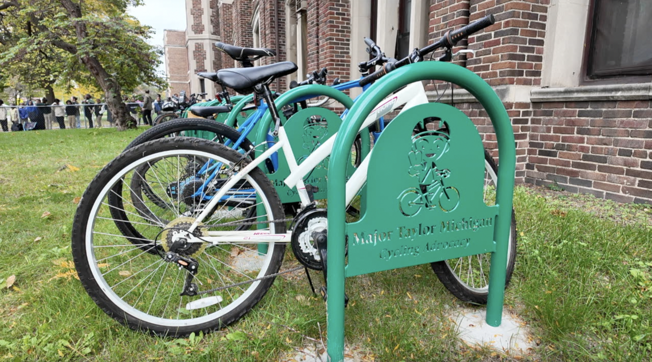 Major Taylor Michigan Cycling Advocacy Unveils New DPSCD Bike Racks