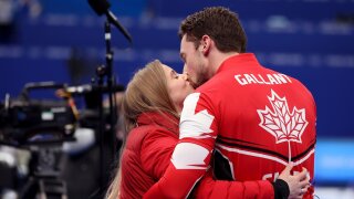 Love is in the air on the mixed doubles curling ice