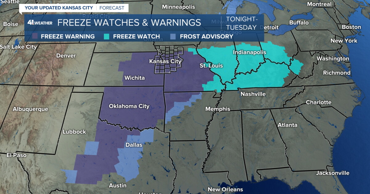 KSHB 41 Weather Blog | Freeze warning, then a run at 80°