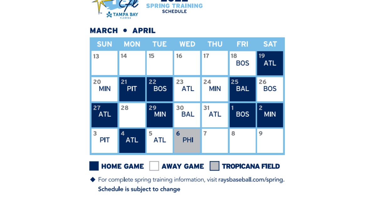 Tampa Bay Ray S Release Spring Training Schedule