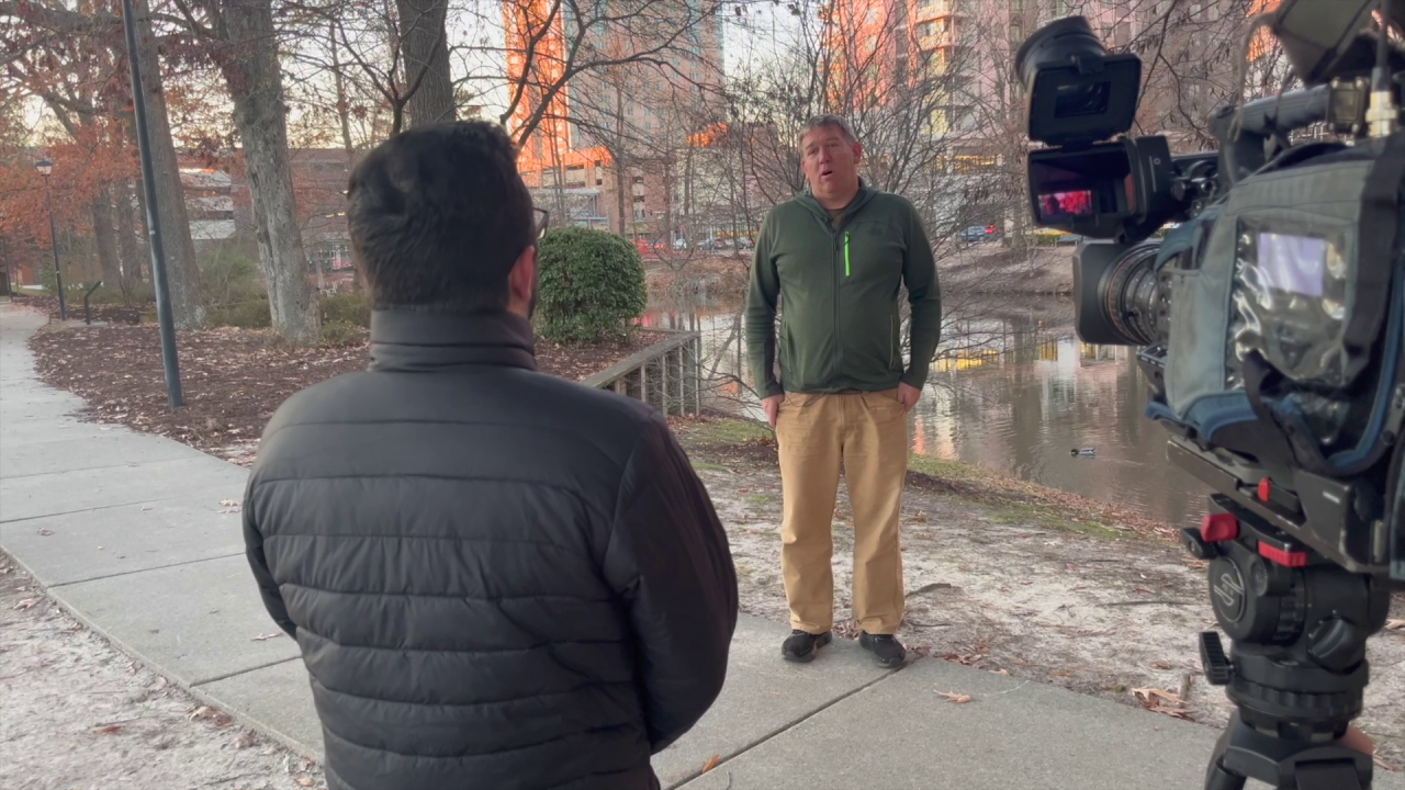 Travis Davidson talks to News 3's Jay Greene