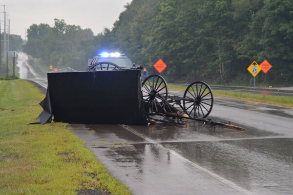 Amish buggy demolished after being rear-ended by car