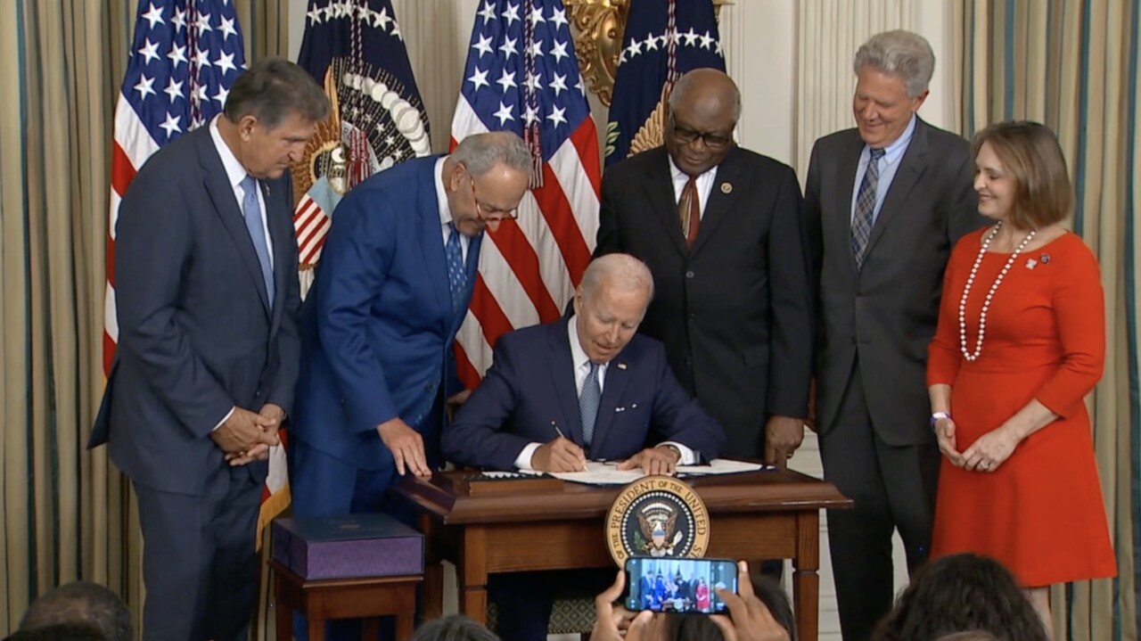 President Joe Biden signs Inflation Reduction Act