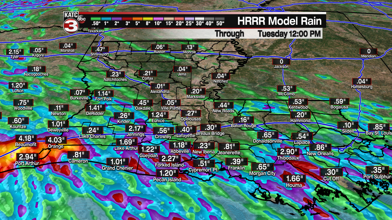Extended HRRR Accumulation Acadiana.png