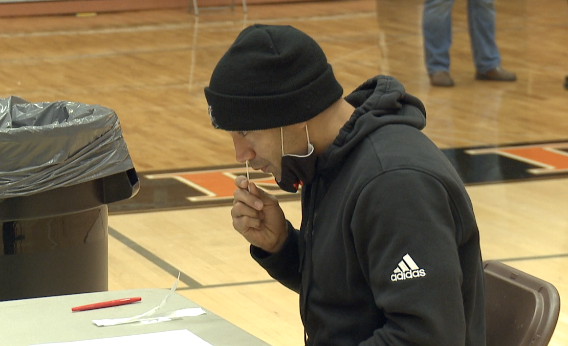 Rockford head football coach Brent Cummings gets tested for COVID-1`9