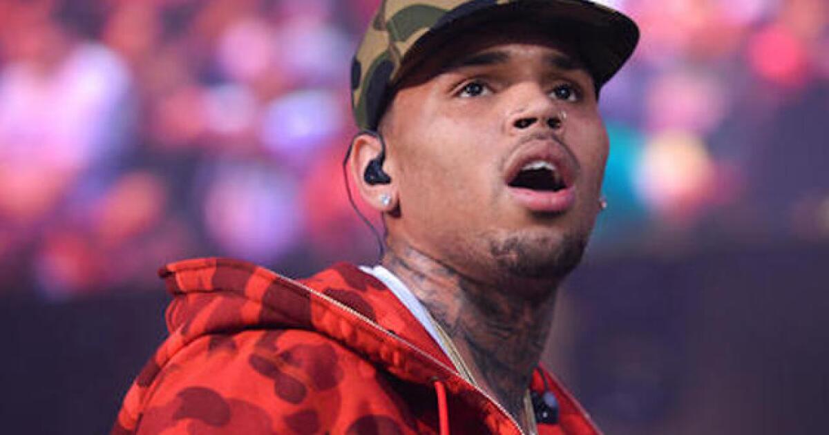 Singer Chris Brown performing in Oklahoma City