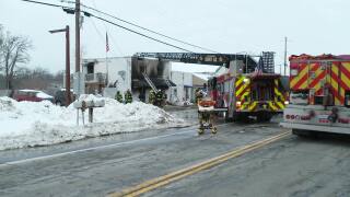 fire at the Bronze Bell bar and grill