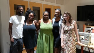 Students and mentors with Runway Revolution