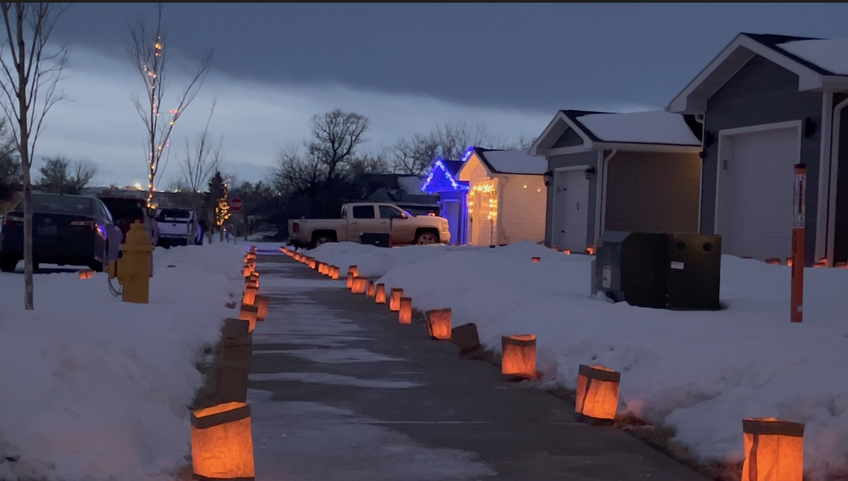 Luminarias light up a Great Falls neighborhood